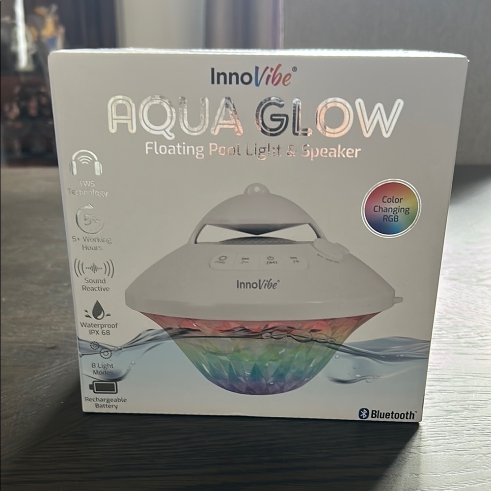 Aqua Glow Floating Pool Light & Speaker - Color Changing